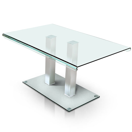 59" Cuerva | Glass Rectangle Dining Room Table, 6 Seater, IDF-3362T