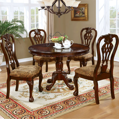 47.5" Clay | Round Pedestal Dining Table Wood, 4 Seater, IDF-3212RT