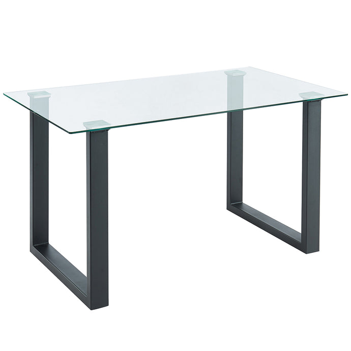 Franco | Modern Glass Dining Room Table, Metal Legs, 4 Seater, 201-454BK