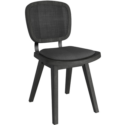 Aster | Charcoal Linen Dining Chairs, Set of 2, Rubberwood, 202-615CH