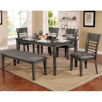 Tristen | 60 Dining Table Rectangle, Wood, Gray Finish, 6 Seater, IDF-3916GY-T-60