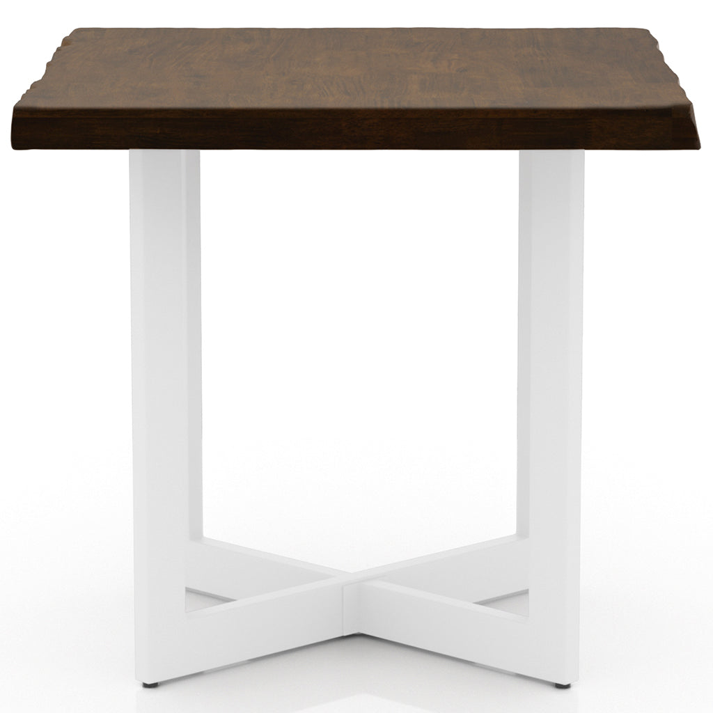 22" Baletto | Live Edge End Table Metal Base, Rubber Wood, IDF-4141E