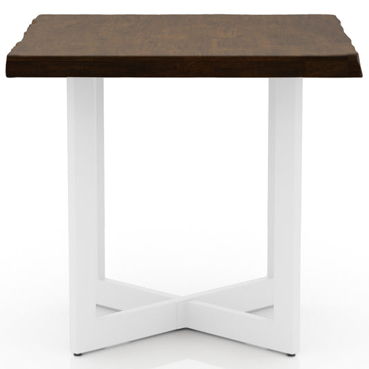 22" Baletto | Live Edge End Table Metal Base, Rubber Wood, IDF-4141E