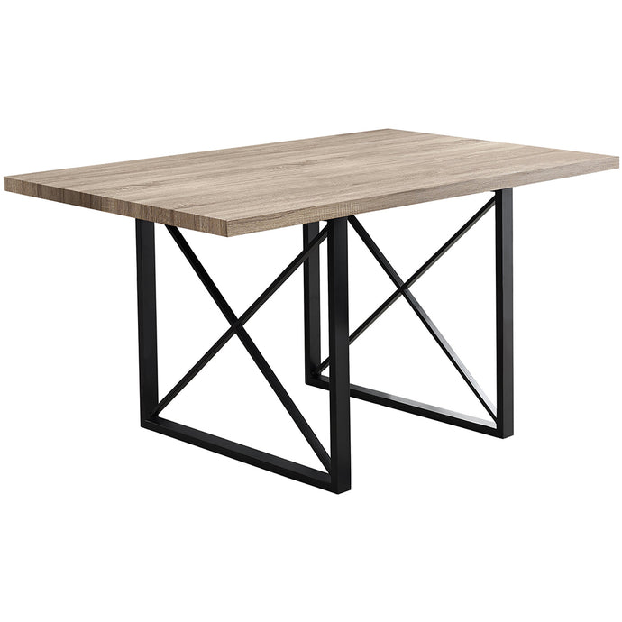 Dark Taupe Rectangular Table, MDF, Metal Legs, 332612