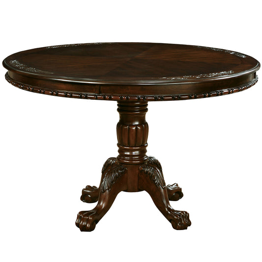 47.5" Clay | Round Pedestal Dining Table Wood, 4 Seater, IDF-3212RT