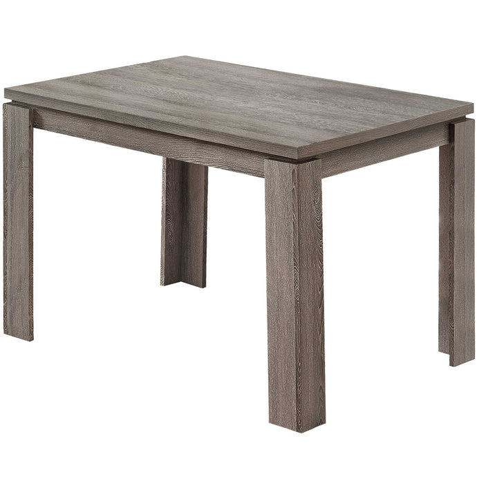 Dark Gray Small Farmhouse Dining Table, Rectangular, Reclaimed Wood, 4512839526058, Brand: Homeroots, Size: 47.25inW x  31.5inD x  30.5inH, Weight: 44lb, Shape: Rectangular, Material: Reclaimed Wood, Seating Capacity: Seats 2-4, Color: Dark Gray