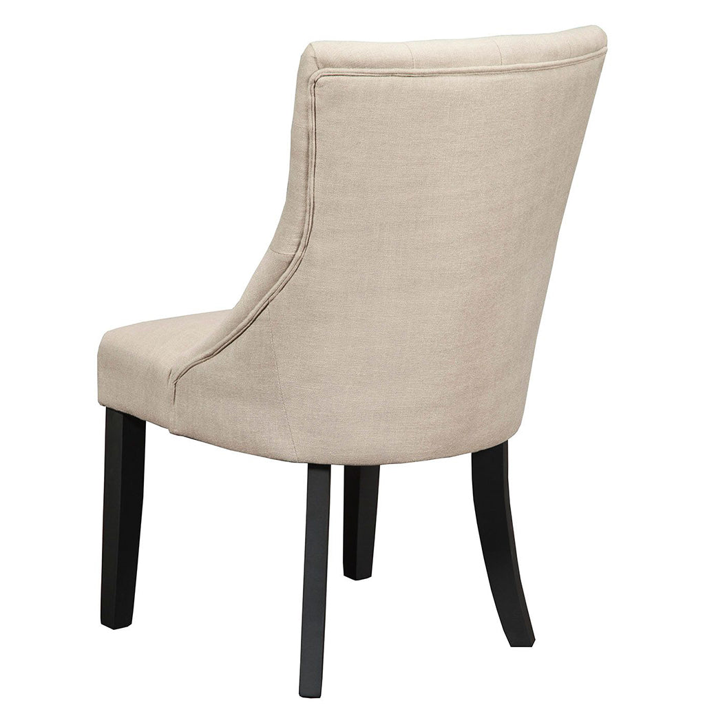 Prairie Dining Chair, Set of 2, Cream Linen Color, Upholstered, Solid Wood, Polyester Fabric, 1568-02, Brand: Alpine Furniture, Size: 21.5inW x 24inD x 37inH, Material: Solid Wood, Polyester Fabric, Color: Cream Linen Color