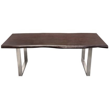 86" x 40" Bowen Dining Table, Live Edge Shape, Acacia Wood, 6 Seater