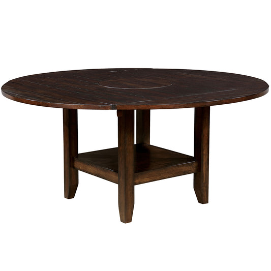 65" Geo | Round Table With Lazy Susan, Solid, 8 Seater, IDF-3152RT