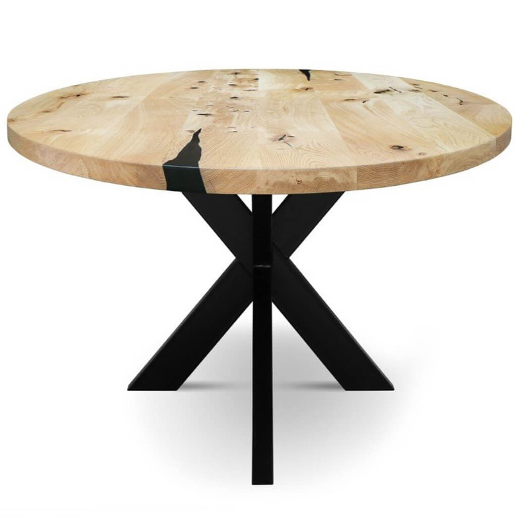 Maxima House Ronda-XM dining table with an oval top and spider-like metal base showcasing a unique design.