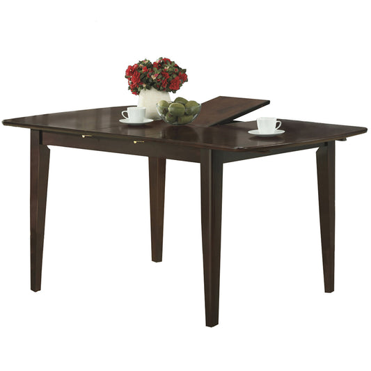 Self Storing Leaf Table, Rectangular, Solid Wood, Oval Shaped Edges, 689805012182 Brand: Homeroots, Weight: 78lb, Shape: Rectangular, Material: Solid Wood, Seating Capacity: Seats 4-6 people, Color: Cappuccino