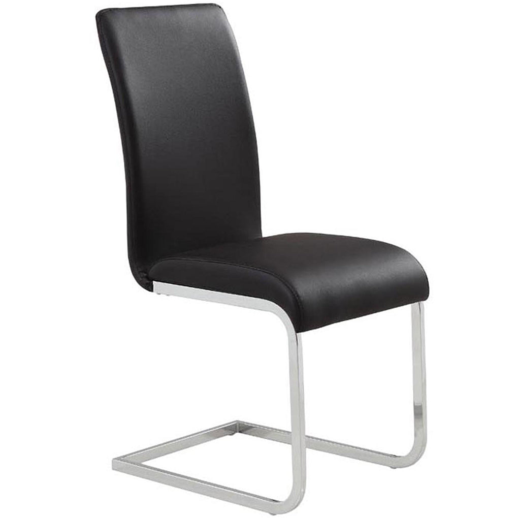 Maxim | C-Shaped Base Faux Leather Modern Dining Chairs, Set of 2, 202-489BK