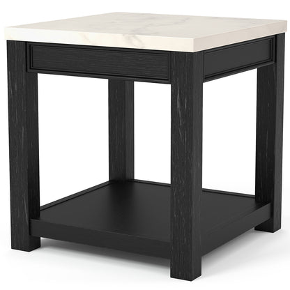 22" Tateam | Tiny Square Table, Open Shelf End Table, IDF-4337E