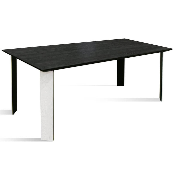 Kasako-BW | Black Rectangular Dining Table, Solid Oak Wood, 8 Seater, SCANDI066