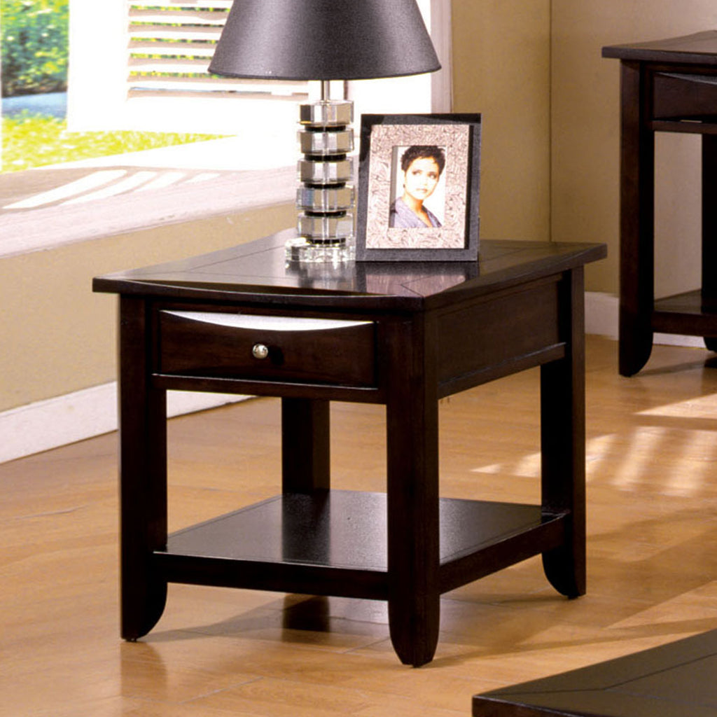 24" Geleano | Wooden End Table With Drawer, IDF-4265DK-E