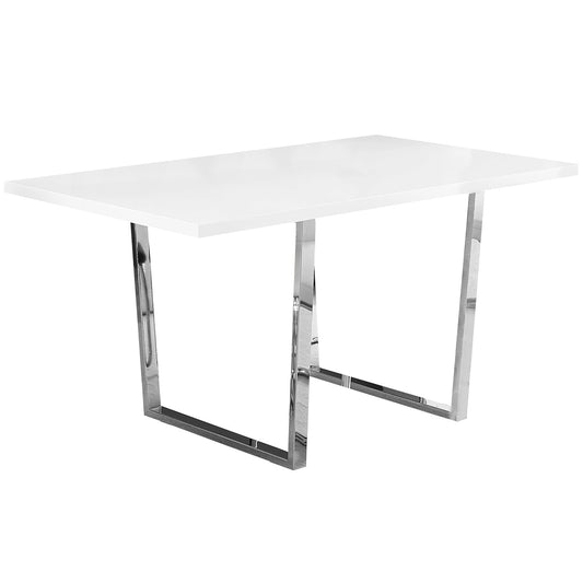 59" x 35.5" Rectangular Modern White Dining Table, 332623