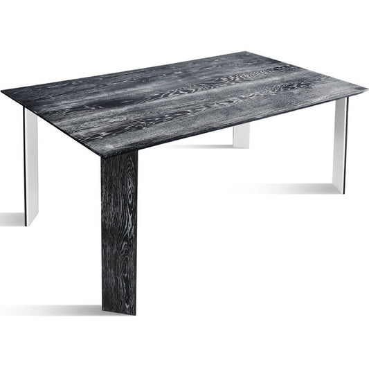 Maxima House Kasako Dining Table with modern black and white design, accommodating up to six people.