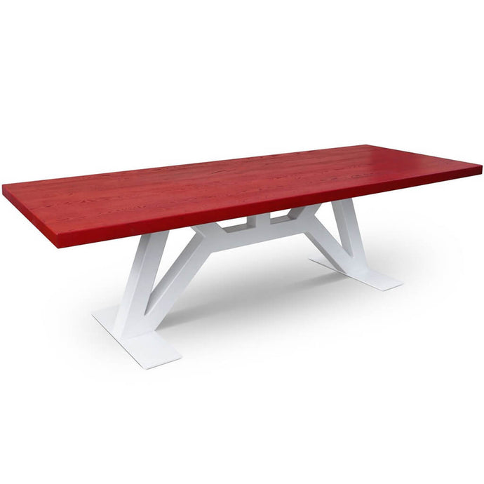 GROG | Modern 10 Seater Dining Table, Rectangular, Red & White Color, SCANDI031