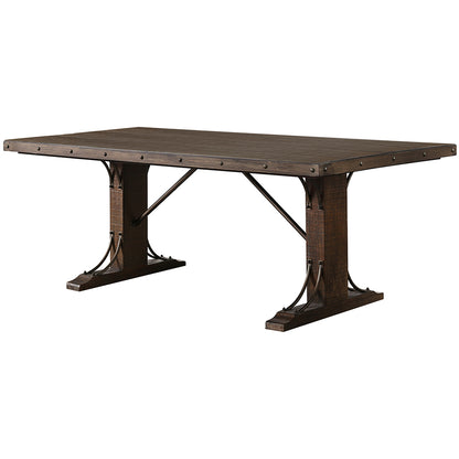 78" Paula | Rustic Wooden Dining Table, Solid, 6 Seater, IDF-3465T