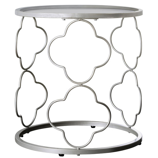 22" Marselle | Tray Top Round End Table, Champagne, IDF-4159E