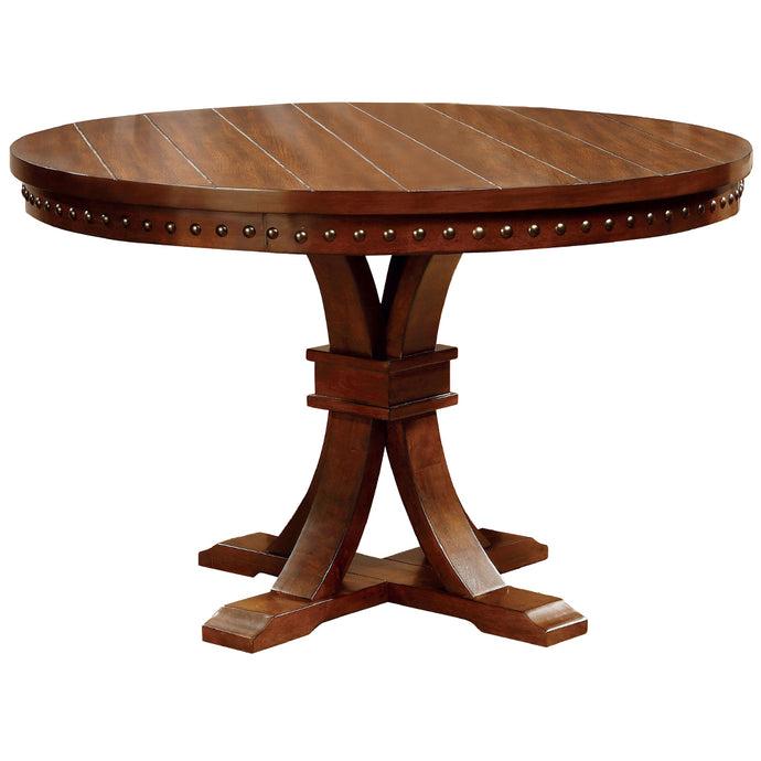 Monte | 48 inch Round Table, Solid Wood, Dark Oak Finish, IDF-3437RT