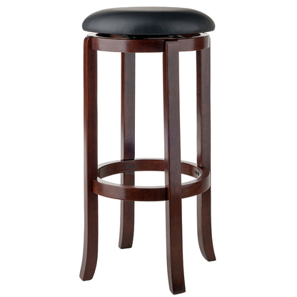 Black Cushioned PVC Seat, Wooden Bar Stool