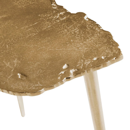 Needle | Organic Shape Aged Gold End Table, 11298