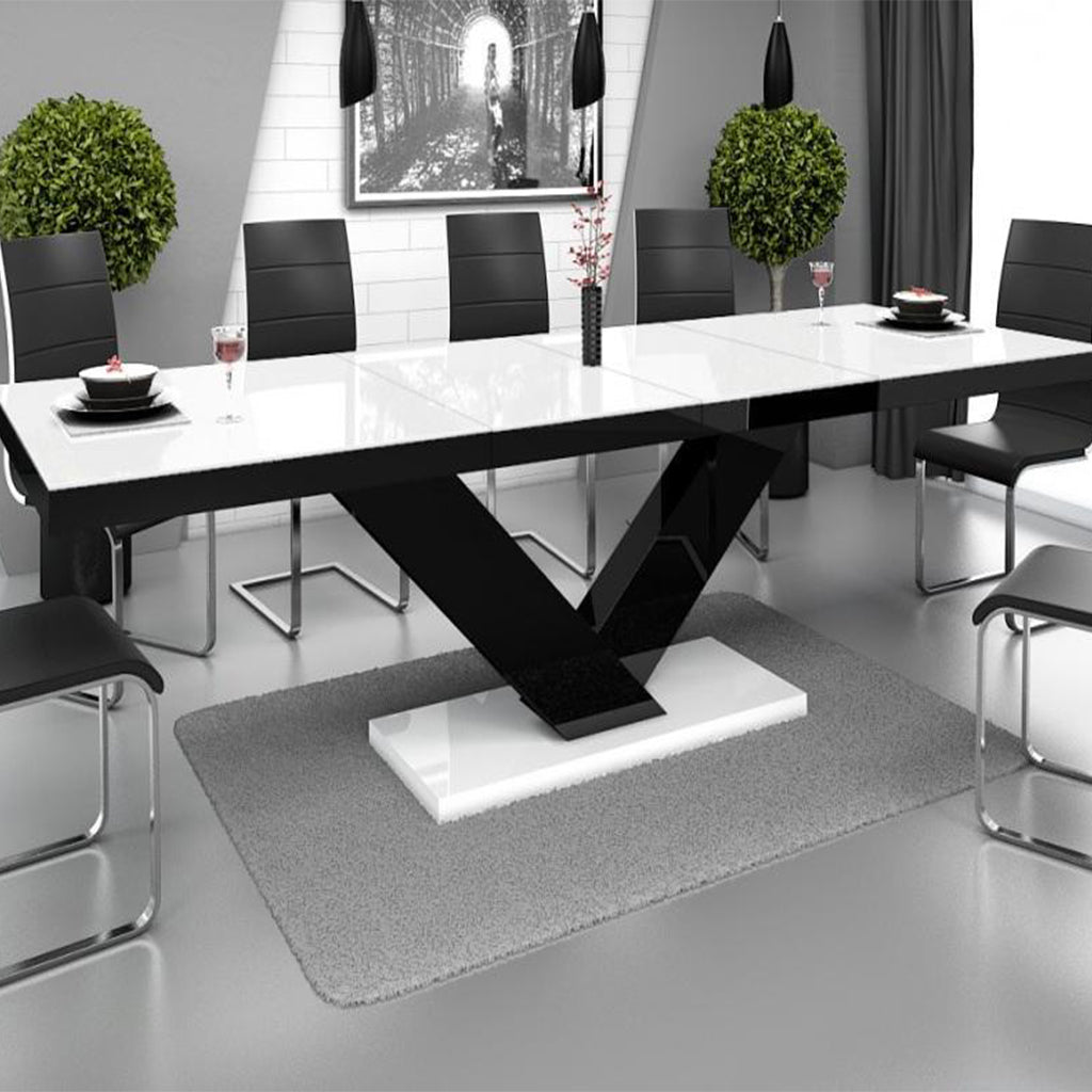 Victoria | Double Drop Leaf Extendable Dining Table, Rectangular, 10, HU0012 Brand: Maxima House Size: 63inW x  35inD x  30inH Extended (1 extension): 82inW x  35inD x  30inH Extended (2 extensions): 101inW x  35inD x  30inH, Weight: 183lb, Shape: Rectangular