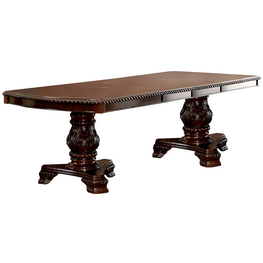 108" Bell | Solid Wood Dining Table With Self Storing Leaves, 10 Seater, IDF-3319T
