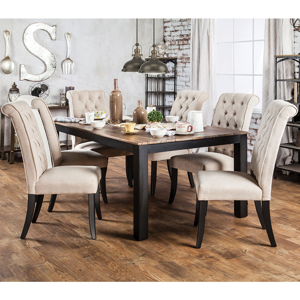 Gracie | 72 inch Wood Dining Table, Rustic Oak Finish, 6 Seater, IDF-3564T