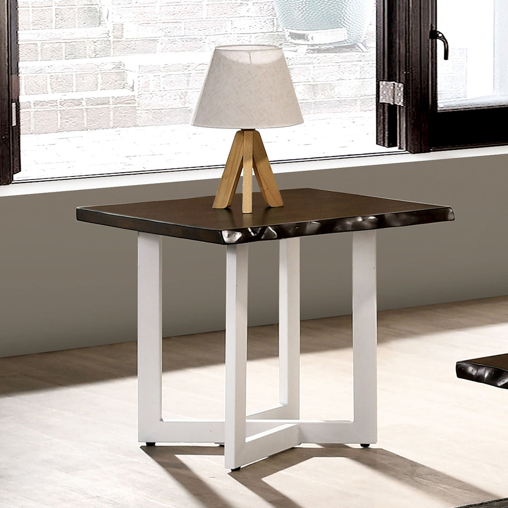 24" Krestian | Live Edge Metal End Table, IDF-4142E