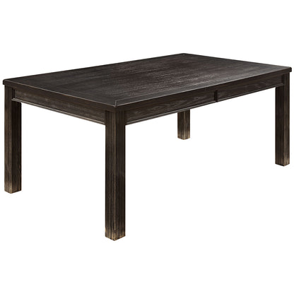 Lubbers | 72 inch Rectangular Dining Table, Solid Wood, Black Finish, IDF-3324BK-T