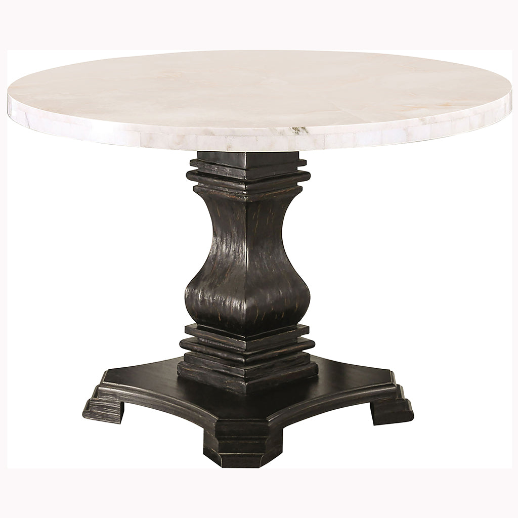 Tralle | 48 Round Marble Dining Table, Solid Wood & MDF Base, 4 Seater, IDF-3755RT