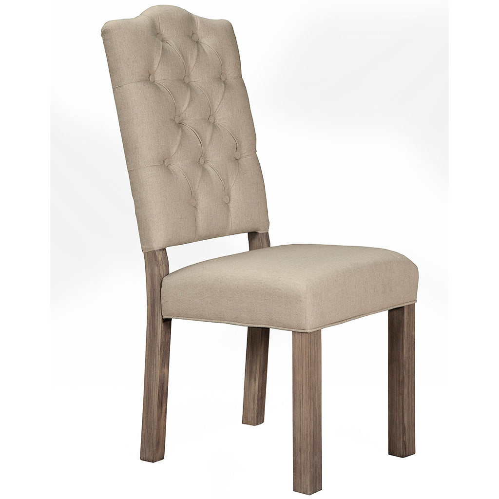 Fiji Dining Chair, Set of 2, Champagne Color, Upholstered, Mahogany Solids & Okoume Veneer, ORI-814-02, Brand: Alpine Furniture, Size: 24inW x 19inD x 45inH, Material: Mahogany Solids & Okoume Veneer, Color: Champagne Color