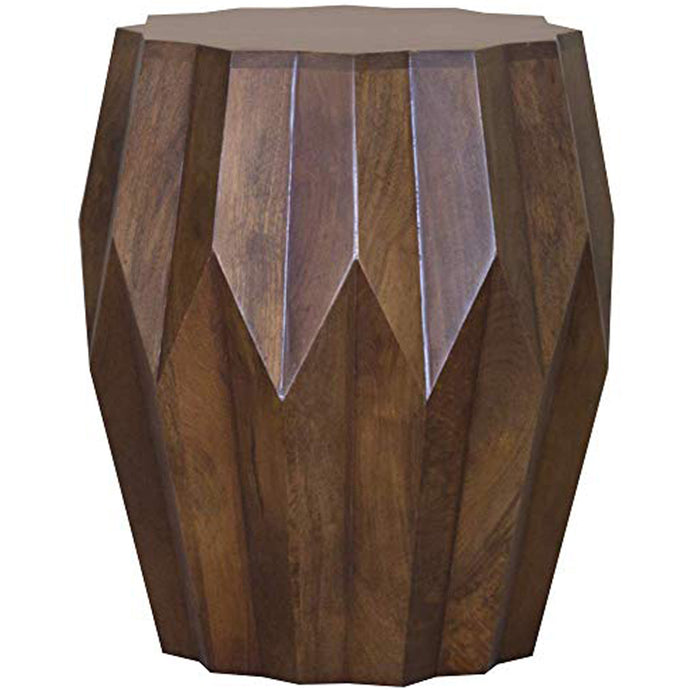 Boho | Solid Mango Barrel Like End Table, Handmade, 373962