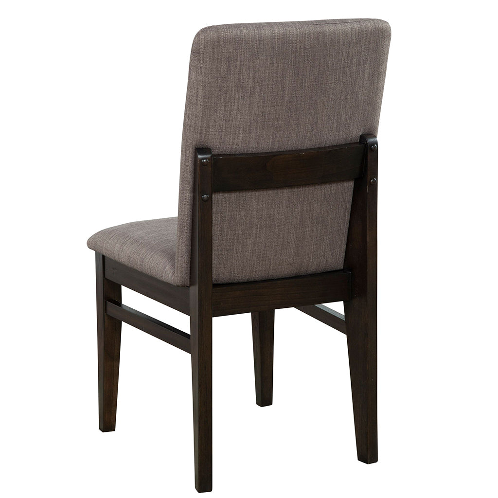 Olejo Dining Chair, Set of 2, Chocolate Color, Upholstered, Solid Pine and Plywood, 3315-02, Brand: Alpine Furniture, Size: 18inW x 24inD x 36.5inH, Material: Solid Pine and Plywood, Color: Chocolate Color