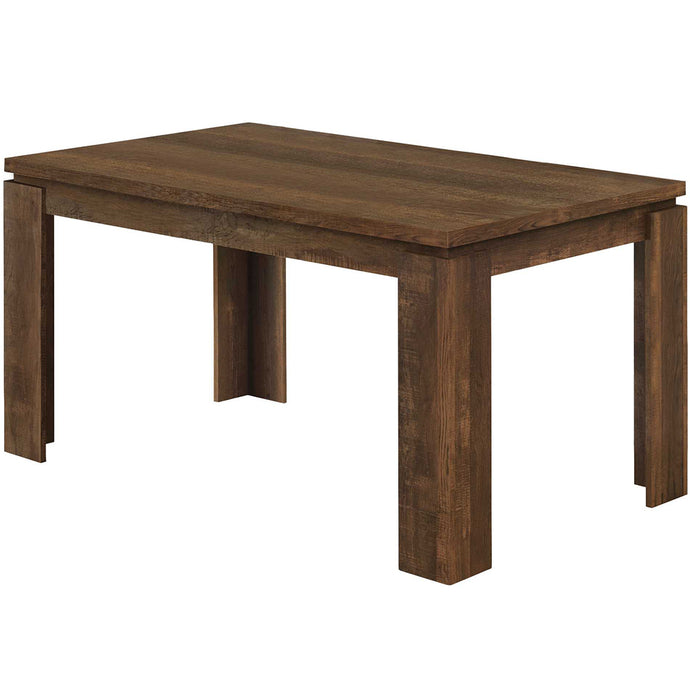 Reclaimed Wood Dining Table, 4 Leg Table, Rectangular, Oak Finish, 4512839643465 Brand: Homeroots, Size: 59inW x  35.5inD x  30.5inH, Weight:  74lb, Shape: Rectangular, Material: Reclaimed Wood, Oak Finish, Seating Capacity: Seats 4-6, Color: Natural Oak color