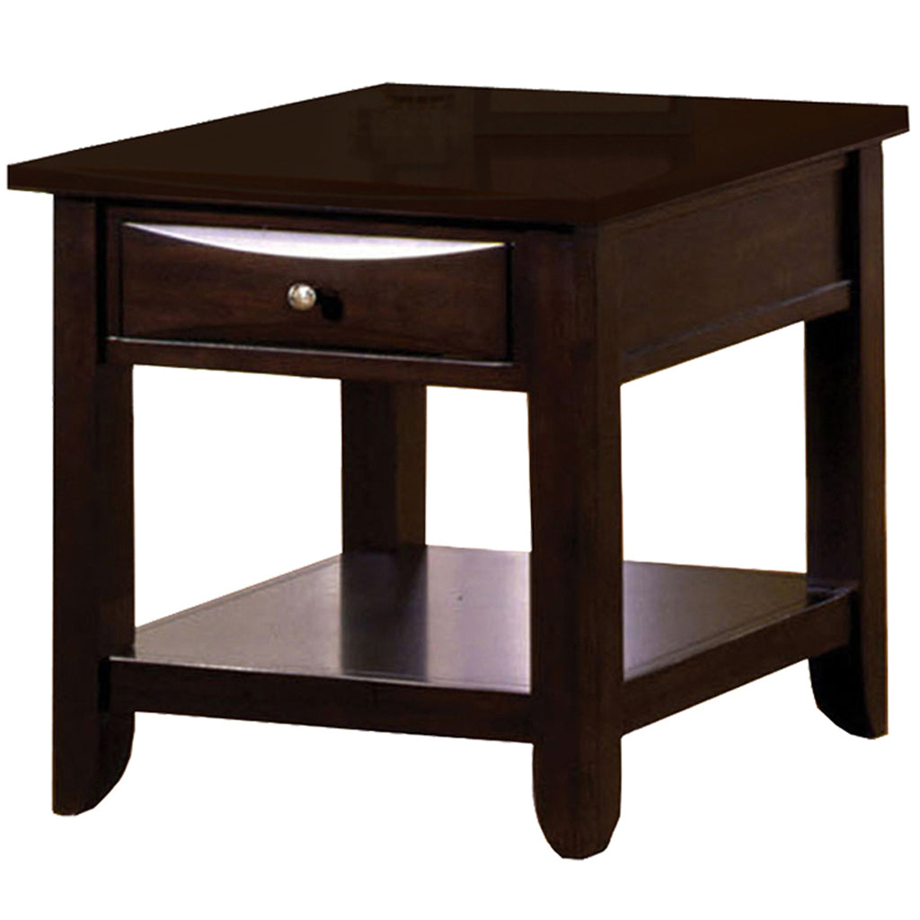 24" Geleano | Wooden End Table With Drawer, IDF-4265DK-E