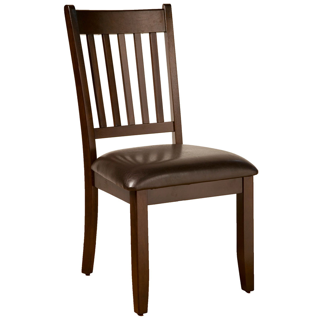 Capitola Dining Chair, Set of 2, Espresso Color, Upholstered, Rubberwood Solids, 553-C Brand: Alpine Furniture, Size: 19.5inW x 20inD x 39inH, Seat height:  19in/ 48cm, Material: Rubberwood Solids, Faux Leather, Color: Espresso Color