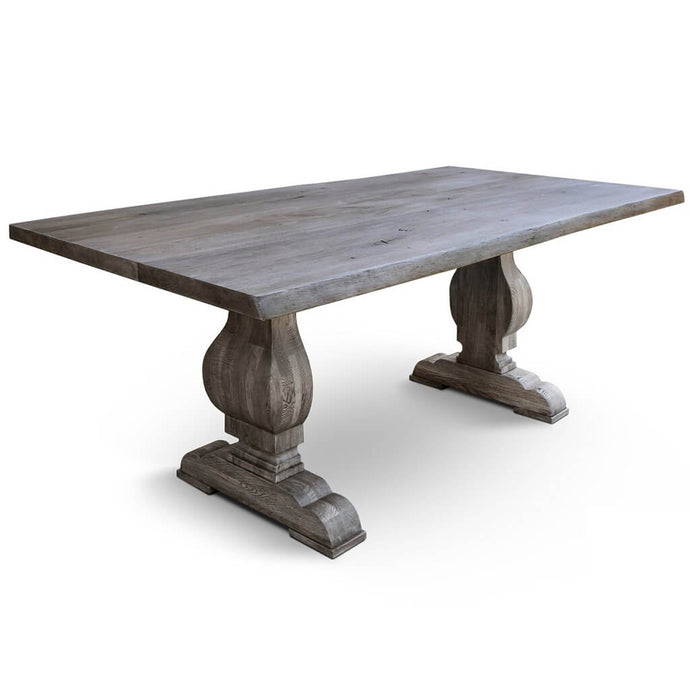 Baum Epo | Live Edge Farmhouse Table, Solid Oak Wood, 6 Seater, SCANDI045