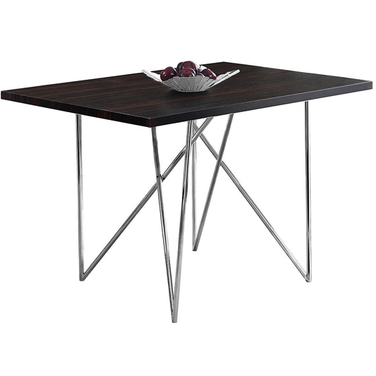 47.5" x 31.5" Small Kitchen Wood Table, Metal Base, 4 Seater, 332580