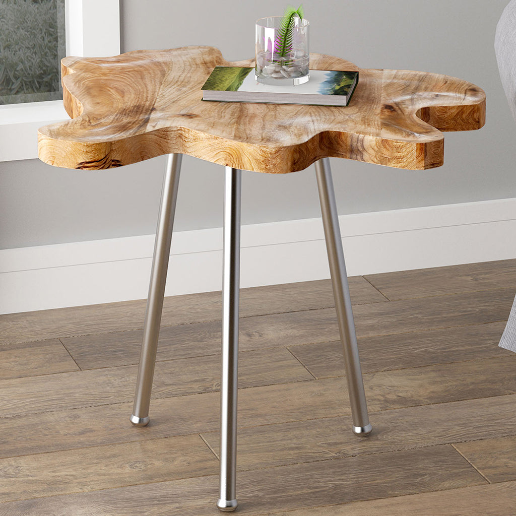 Pari |  Mango Wood Metal Legs End Table, 501-515CH