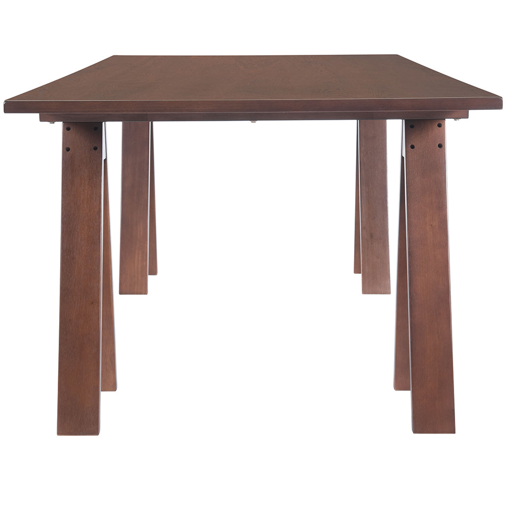 Amorium | Mid Century Modern Walnut Dining Table, Rectangular, 4512822830445 Brand: Homeroots, Size: 94.5inW x  39.4inD x  29.5inH, Weight: 105lb, Shape: Rectangular, Material: Walnut Wood, Seating Capacity: Seats 6-8 people, Color: Natural Walnut Wood Color