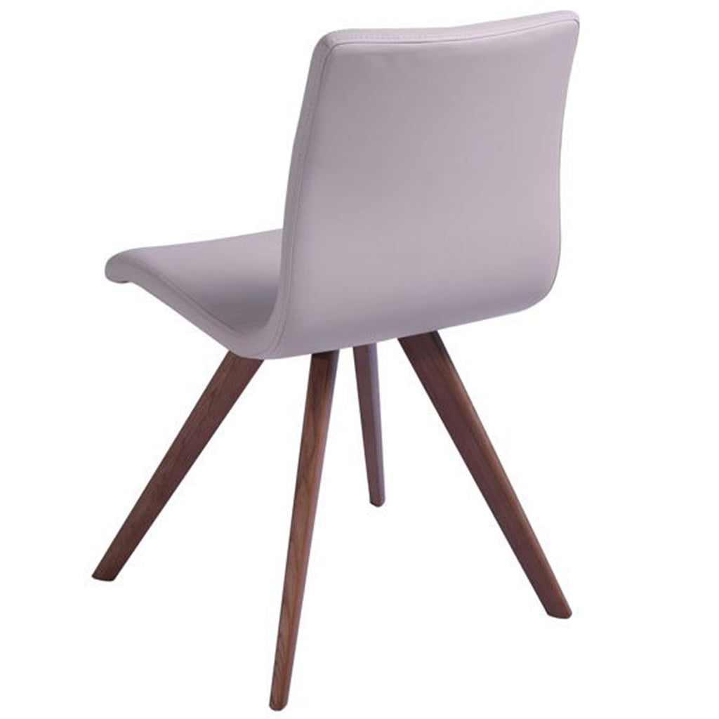 Olga Dining Chair, Set of 2, Taupe, Faux Leather, Walnut Solid Wood Legs, DC1243P-TAU Brand: Whiteline Modern Living Size: 21inW x 21inD x 33inH, Seat Height:  19.3in/ 49cm, Weight:  24lb, Material: Faux leather & solid walnut wood, Color: Taupe, Assembly Required: Yes, Avoid Power Tools!