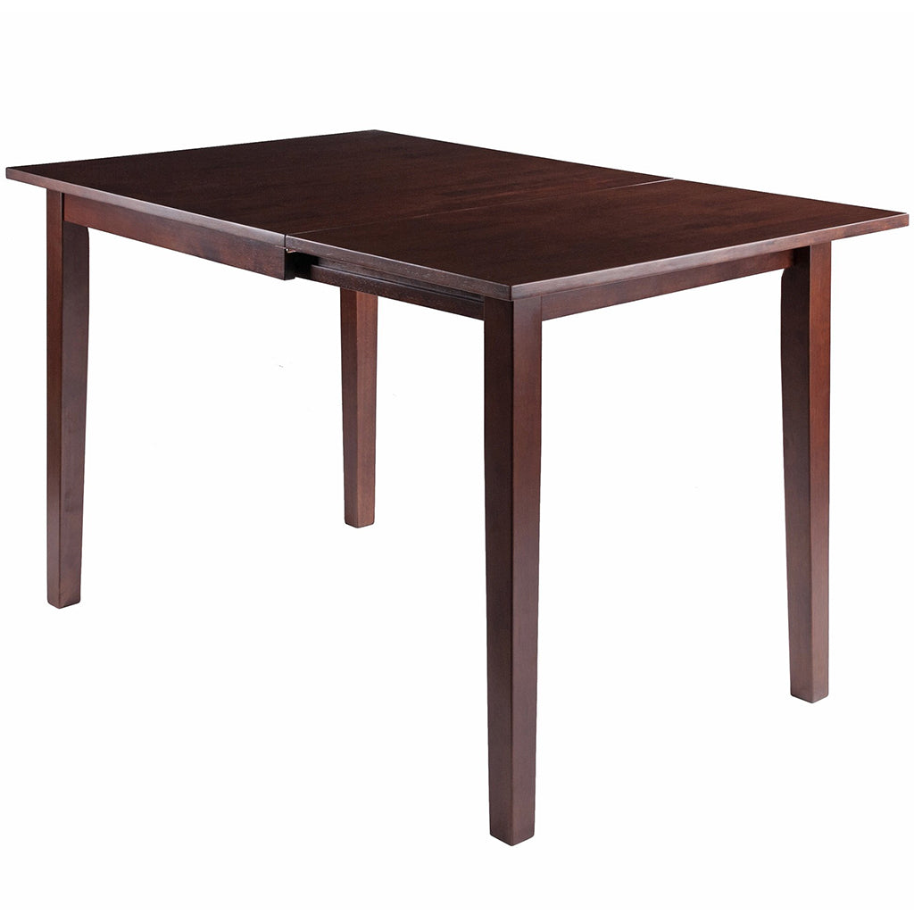 Winsome Perrone Drop Leaf Dining Table, Rectangular, Walnut, 94831 Size: 47.72inW x 30.16inD x 29.13inH; Weight: 52lb; Shape: Rectangular Material: Walnut; Seating Capacity: Seats 4-6 people; Color: Dark wood color