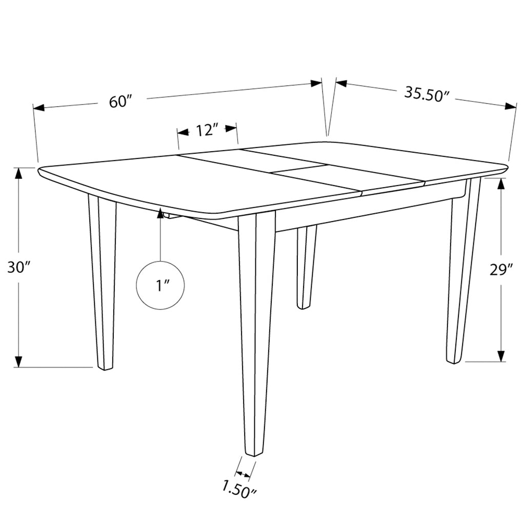 Self Storing Leaf Table, Rectangular, Solid Wood, Oval Shaped Edges, 689805012182 Brand: Homeroots, Weight: 78lb, Shape: Rectangular, Material: Solid Wood, Seating Capacity: Seats 4-6 people, Color: Cappuccino 