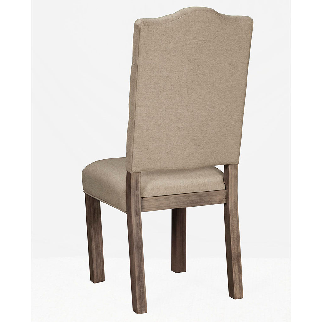 Fiji Dining Chair, Set of 2, Champagne Color, Upholstered, Mahogany Solids & Okoume Veneer, ORI-814-02, Brand: Alpine Furniture, Size: 24inW x 19inD x 45inH, Material: Mahogany Solids & Okoume Veneer, Color: Champagne Color