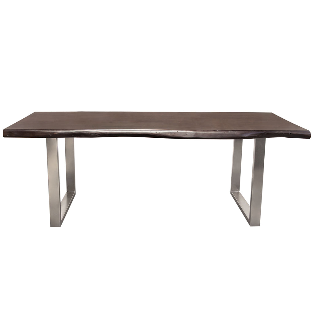 86" x 40" Bowen Dining Table, Live Edge Shape, Acacia Wood, 6 Seater