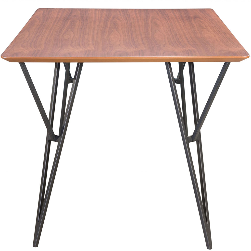 Rectangular 6 Seater Light Wood Color Dining Table, MDF, Walnut Veneer, Stainless Steel Legs, 4512839545271, Brand: Homeroots, Size: 63inW x  35.4inD x  29.9inH, Weight:  90lb, Shape: Rectangular, Material: Top: MDF with Walnut Veneer, Legs: Stainless Steel, Seating Capacity: Seats 4-6 people, Color: Top:  Natural Wood Color, Base: Black