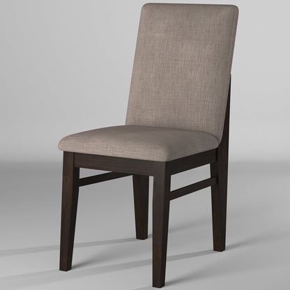 Olejo Dining Chair, Set of 2, Chocolate Color, Upholstered, Solid Pine and Plywood, 3315-02, Brand: Alpine Furniture, Size: 18inW x 24inD x 36.5inH, Material: Solid Pine and Plywood, Color: Chocolate Color